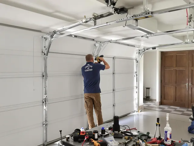 Ellington Garage Door Repair certified technician performing precision garage door repair in Ellington
