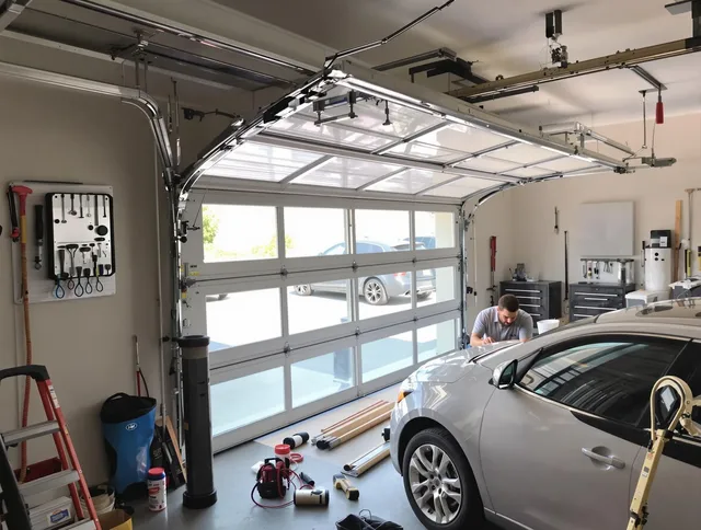 Garage door noise reduction service by Ellington Garage Door Repair in Ellington