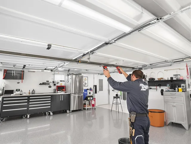 Overhead garage door repair service by Ellington Garage Door Repair in Ellington