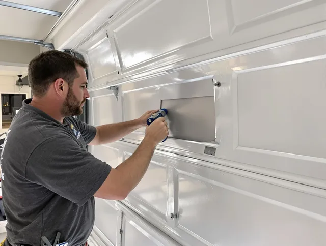 Garage door panel repair by Ellington Garage Door Repair in Ellington